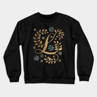 Luxury Golden Calligraphy Monogram with letter L Crewneck Sweatshirt